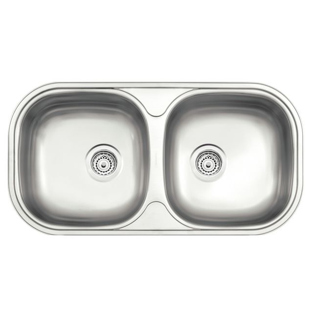 Cuba de embutir/sobrepor Tramontina Isis 2C 34-28 BS em Aço Inox Polido ...