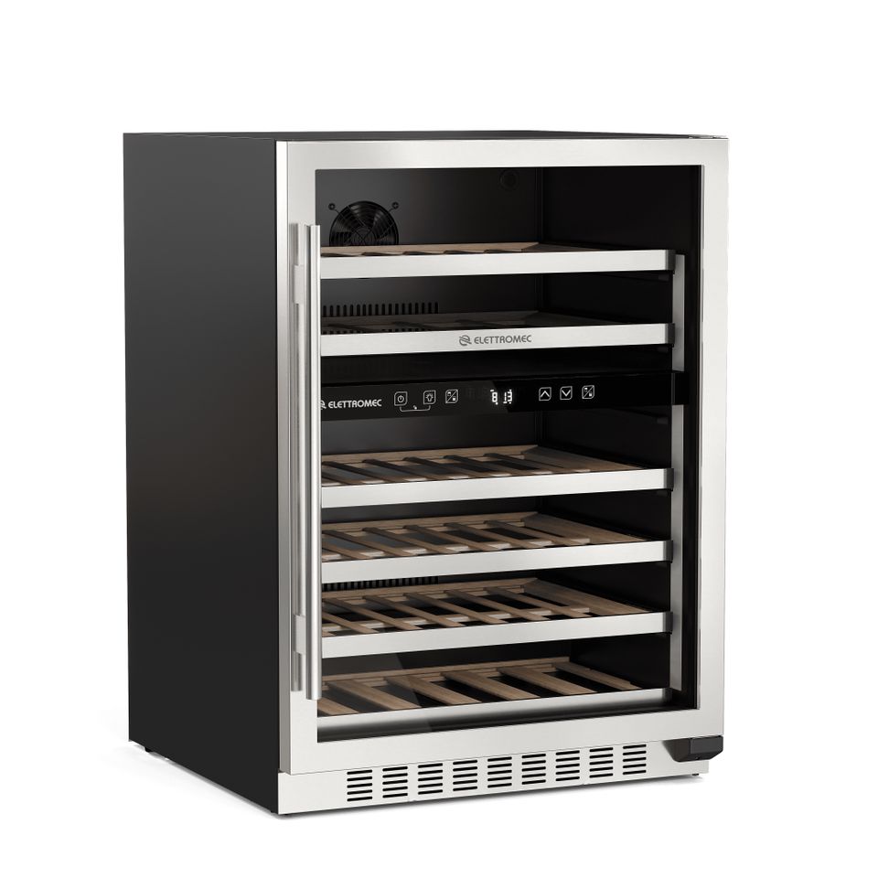 Adega Inox 44 garrafas Dual Zone Built-In Connect Abertura Direita ...