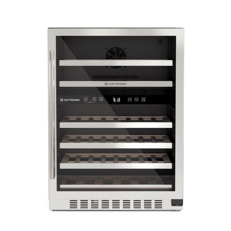 Adega Inox 44 garrafas Dual Zone Built-In Connect Abertura Direita ...